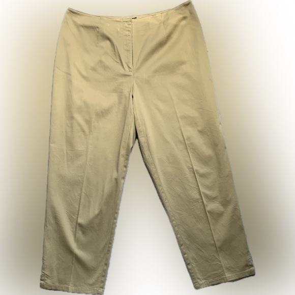 Ann Taylor relaxed stretch casual khaki tan capri pants cotton/spandex size 12 - Picture 1 of 6